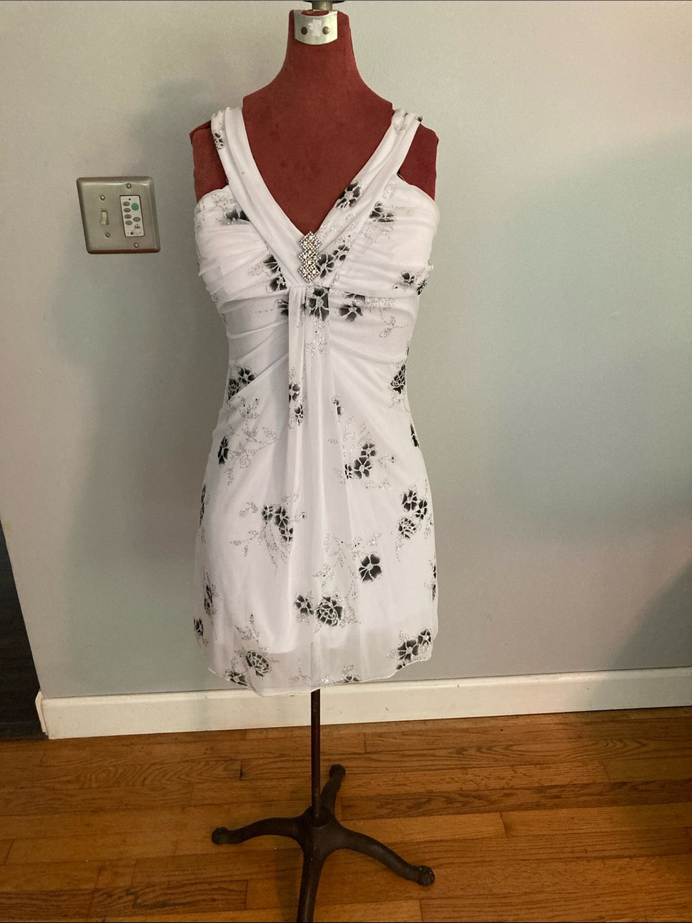 Vintage 90s Taboo Glitter Floral Dress